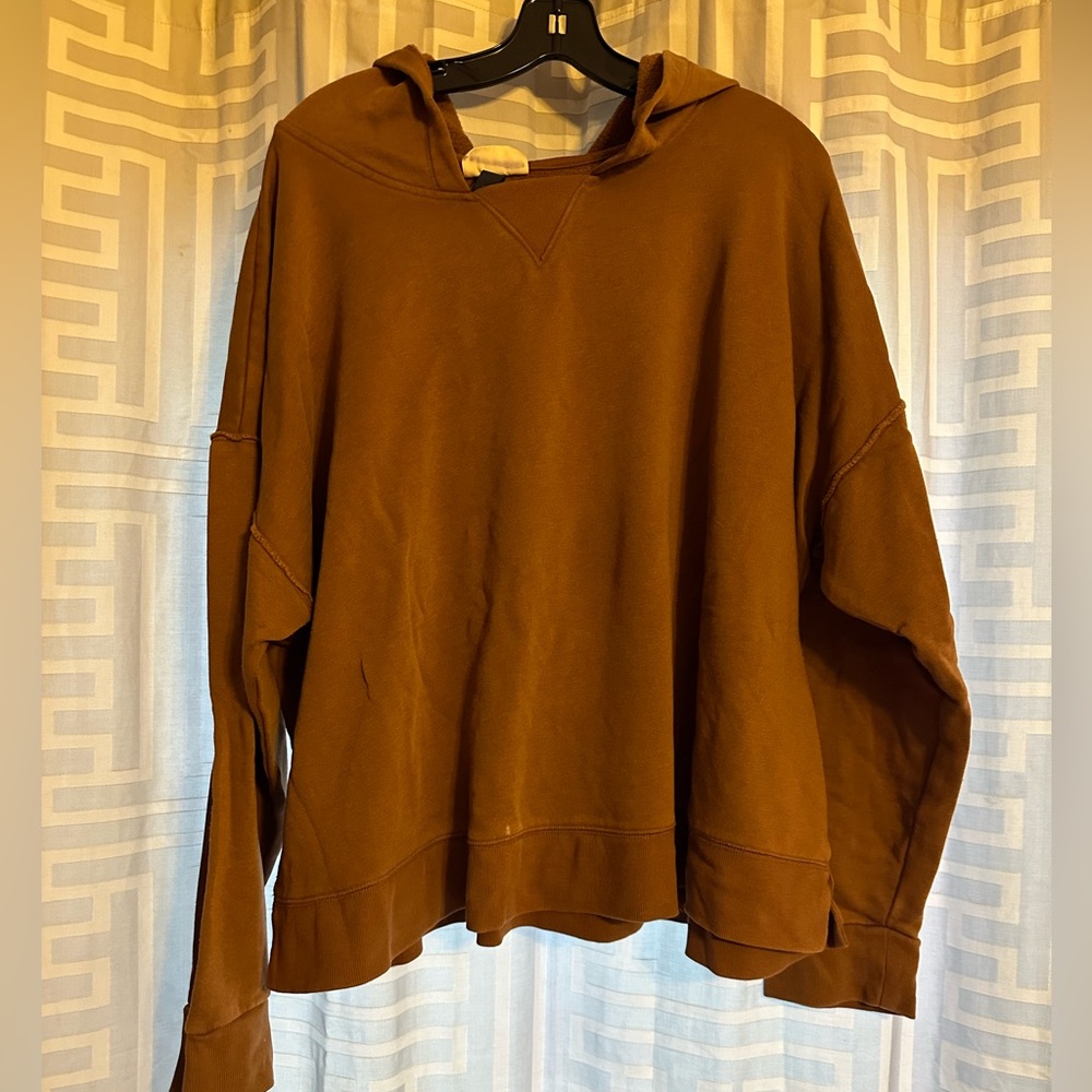 3xl crop top long sleeve hoodie brown